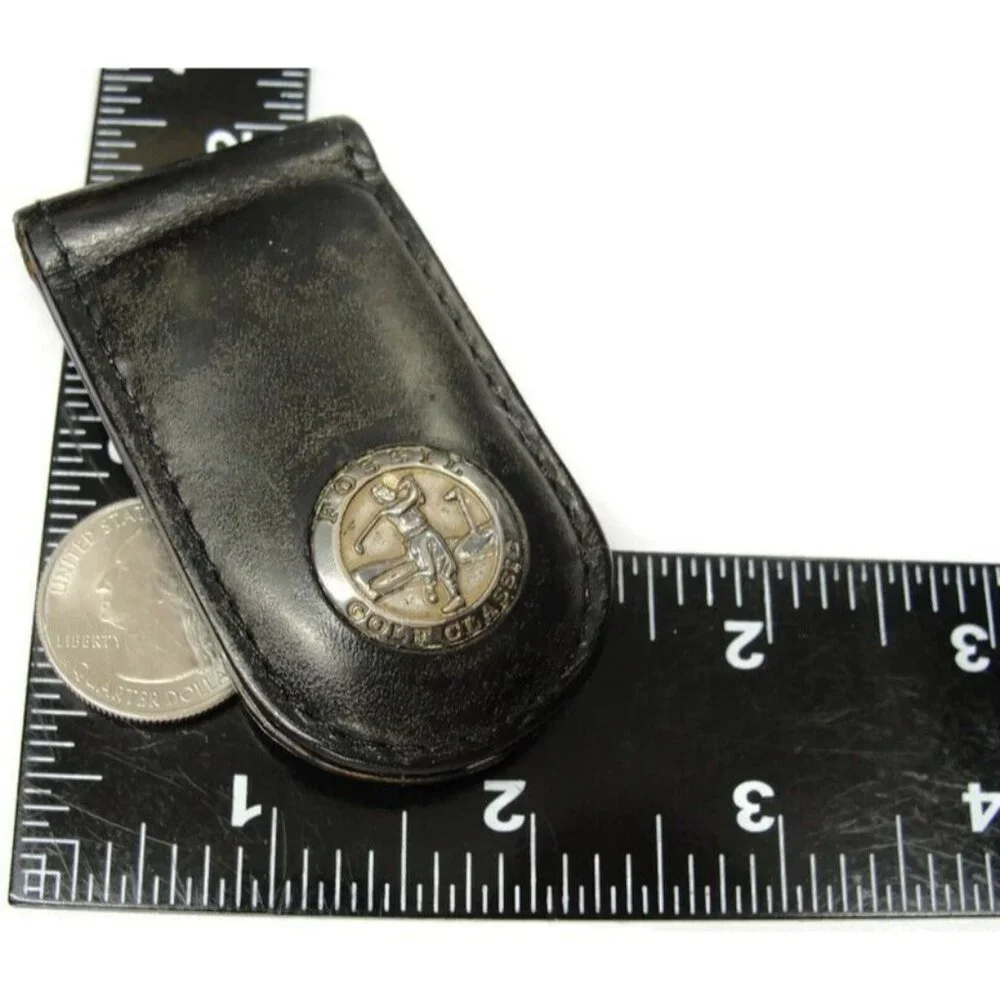 Vintage Leather Fossil Golf Classic Money Clip Men Wallet